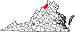 Map of Virginia showing Shenandoah County - Click on map for a greater detail.
