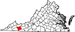 Map of Virginia showing Smyth County - Click on map for a greater detail.