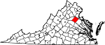 Map of Virginia showing Spotsylvania County - Click on map for a greater detail.