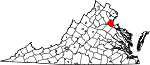 Map of Virginia showing Stafford County - Click on map for a greater detail.