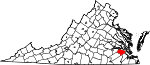 Map of Virginia showing Surry County - Click on map for a greater detail.