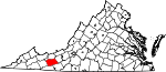 Map of Virginia showing Wythe County - Click on map for a greater detail.