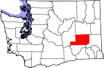 Map of Washington showing Adams County - Click on map for a greater detail.