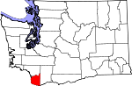 Map of Washington showing Clark County - Click on map for a greater detail.