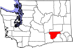 Map of Washington showing Franklin County - Click on map for a greater detail.