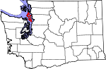 Map of Washington showing Island County - Click on map for a greater detail.
