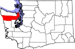 Map of Washington showing Jefferson County - Click on map for a greater detail.