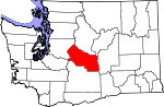 Map of Washington showing Kittitas County - Click on map for a greater detail.