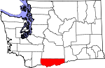 Map of Washington showing Klickitat County - Click on map for a greater detail.