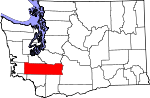 Map of Washington showing Lewis County - Click on map for a greater detail.