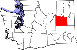 Map of Washington showing Lincoln County - Click on map for a greater detail.