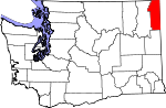 Map of Washington showing Pend Oreille County - Click on map for a greater detail.