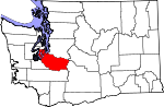 Map of Washington showing Pierce County - Click on map for a greater detail.