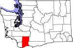 Map of Washington showing Skamania County - Click on map for a greater detail.