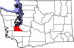 Map of Washington showing Thurston County - Click on map for a greater detail.