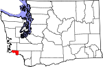 Map of Washington showing Wahkiakum County - Click on map for a greater detail.