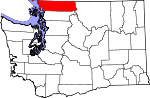 Map of Washington showing Whatcom County - Click on map for a greater detail.