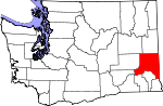 Map of Washington showing Whitman County - Click on map for a greater detail.