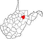 Map of West Virginia showing Barbour County - Click on map for a greater detail.