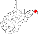 Map of West Virginia showing Berkeley County - Click on map for a greater detail.