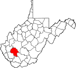Map of West Virginia showing Boone County - Click on map for a greater detail.
