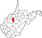 Map of West Virginia showing Calhoun County - Click on map for a greater detail.