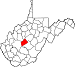 Map of West Virginia showing Clay County - Click on map for a greater detail.