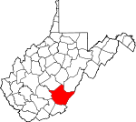 Map of West Virginia showing Greenbrier County - Click on map for a greater detail.