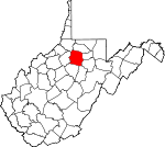 Map of West Virginia showing Harrison County - Click on map for a greater detail.