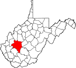 Map of West Virginia showing Kanawha County - Click on map for a greater detail.