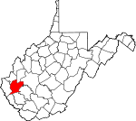 Map of West Virginia showing Lincoln County - Click on map for a greater detail.
