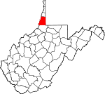 Map of West Virginia showing Marshall County - Click on map for a greater detail.