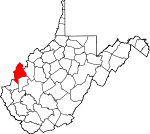 Map of West Virginia showing Mason County - Click on map for a greater detail.