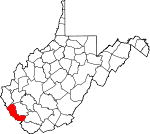 Map of West Virginia showing Mingo County - Click on map for a greater detail.