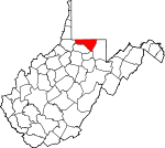 Map of West Virginia showing Monongalia County - Click on map for a greater detail.