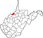 Map of West Virginia showing Pleasants County - Click on map for a greater detail.