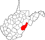 Map of West Virginia showing Pocahontas County - Click on map for a greater detail.
