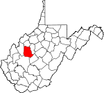 Map of West Virginia showing Roane County - Click on map for a greater detail.