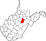 Map of West Virginia showing Upshur County - Click on map for a greater detail.