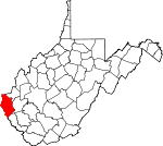 Map of West Virginia showing Wayne County - Click on map for a greater detail.