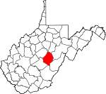 Map of West Virginia showing Webster County - Click on map for a greater detail.