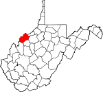 Map of West Virginia showing Wood County - Click on map for a greater detail.