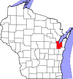 Map of Wisconsin showing Brown County - Click on map for a greater detail.