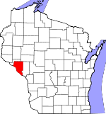 Map of Wisconsin showing Buffalo County - Click on map for a greater detail.