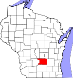 Map of Wisconsin showing Columbia County - Click on map for a greater detail.