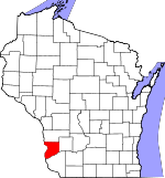Map of Wisconsin showing Crawford County - Click on map for a greater detail.