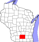 Map of Wisconsin showing Dane County - Click on map for a greater detail.