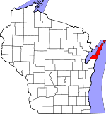 Map of Wisconsin showing Door County - Click on map for a greater detail.