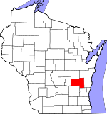 Map of Wisconsin showing Fond du Lac County - Click on map for a greater detail.
