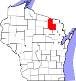 Map of Wisconsin showing Forest County - Click on map for a greater detail.